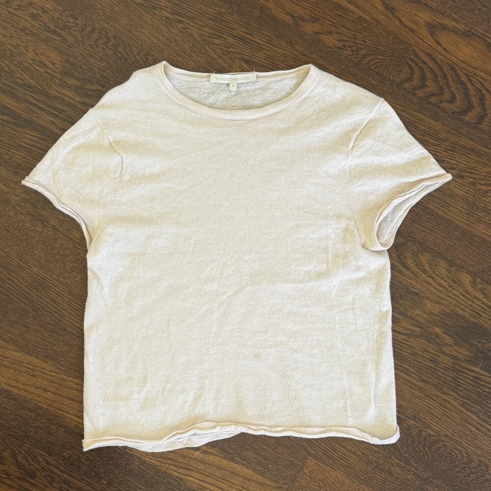 NAKED CASHMERE Classic T-Shirt Ivory XS (100% Cashmere)